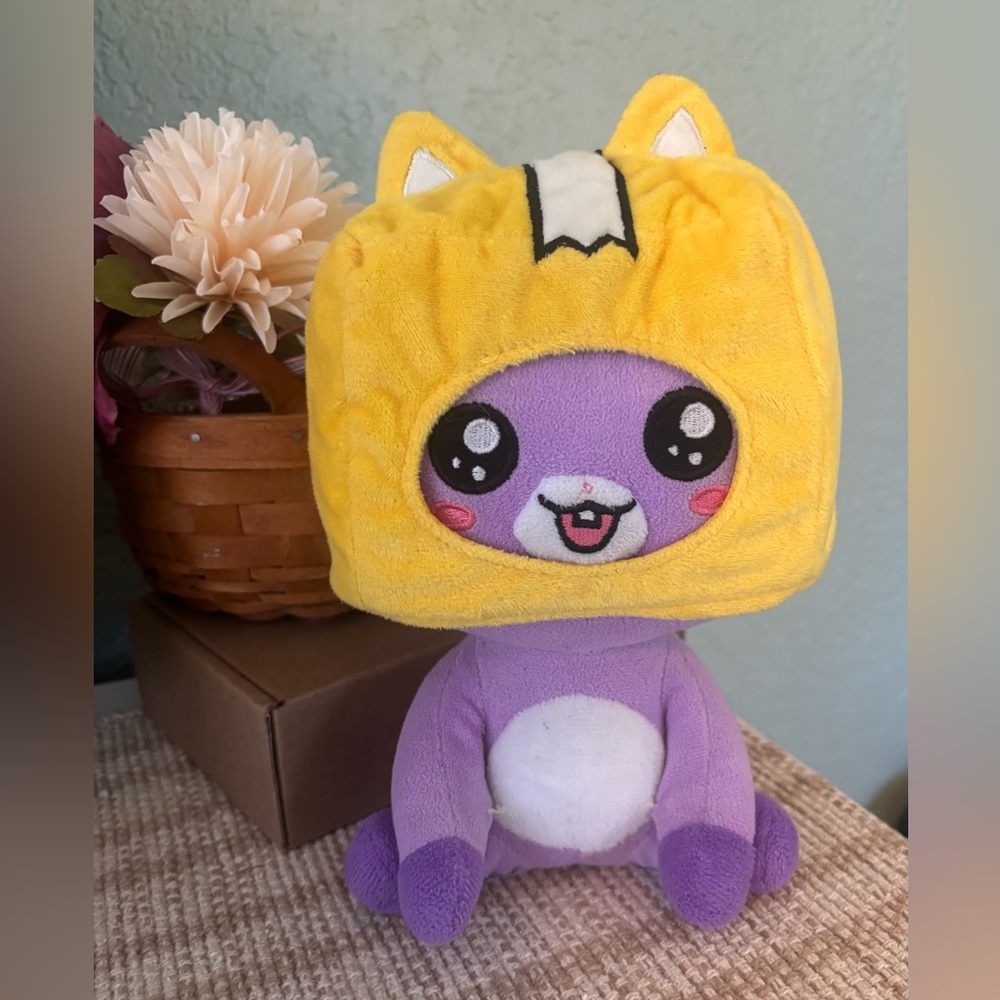 LANKYBOX FOXY PLUSH SEATED SMILING BABY TOOTH Lanky Box Fox Sitting Purple 9”